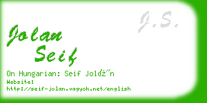 jolan seif business card